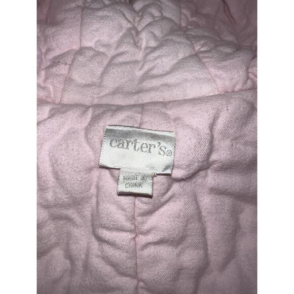 Carter’s Pink with Bunny Zip Snowsuit Bunting Sz 6-9 Months Snap Mittens Booties - Picture 2 of 11